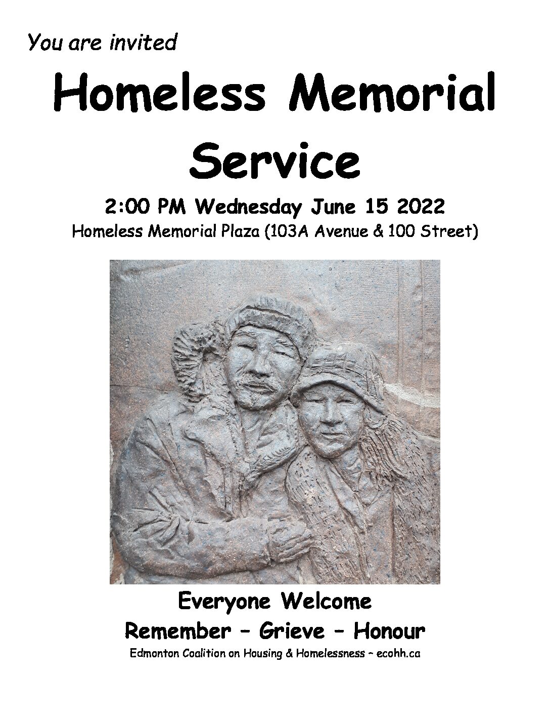 Homeless Memorial Service Edmonton